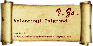 Valentinyi Zsigmond névjegykártya